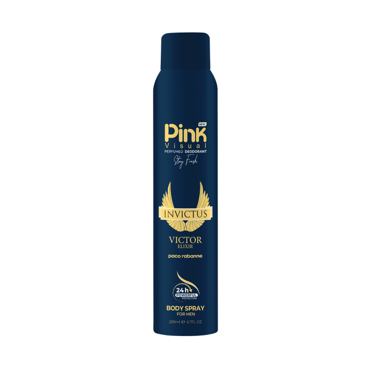 اسپری خوشبوکننده بدن مردانه Invictus Victory Elixir پینک ویژوآل حجم 200 میلی لیتر