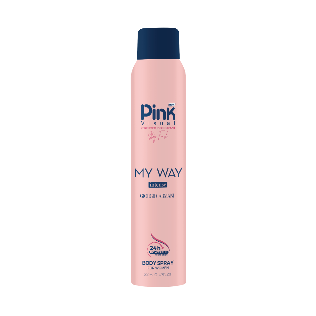 اسپری خوشبوکننده بدن زنانه Giorgio Armani My Way Intense پینک ویژوآل حجم 200 میلی لیتر