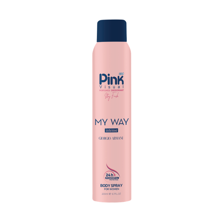 اسپری خوشبوکننده بدن زنانه Giorgio Armani My Way Intense پینک ویژوآل حجم 200 میلی لیتر