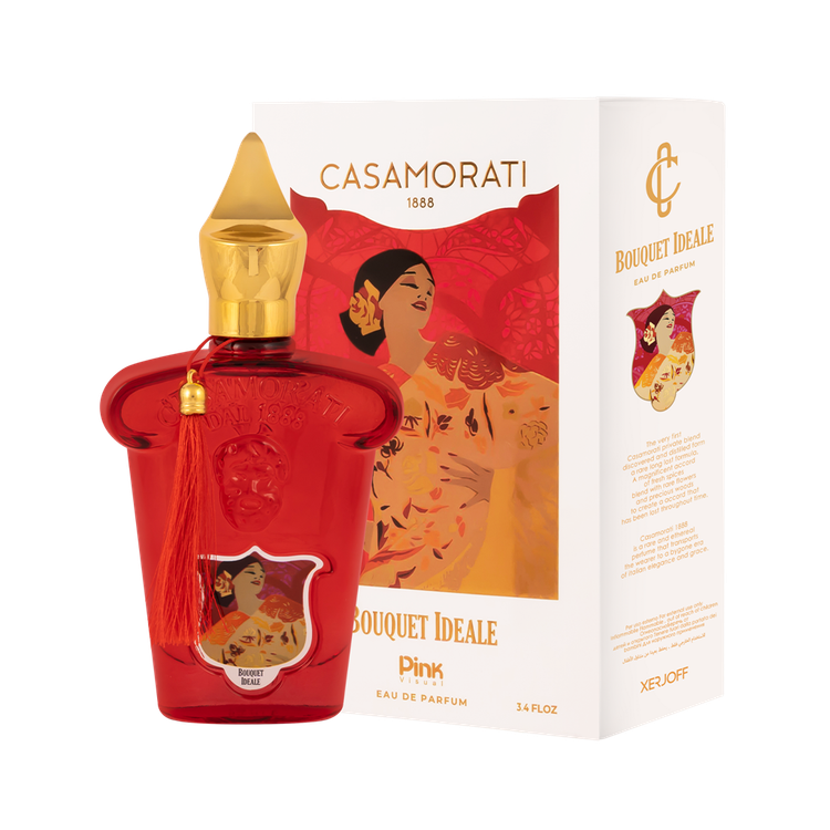 ادوپرفیوم زنانه پینک ویژوآل Pink مدل زرجف (زرژاف) کازاموراتی بوکت آیدل Xerjoff Casamorati Bouquet Ideale حجم 100 میلی لیتر طرح مارک