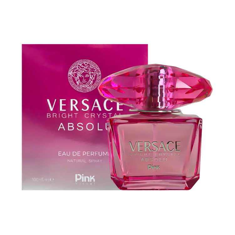 ادوپرفیوم زنانه پینک ویژوآل Pink مدل ورساچه برایت کریستال ابسولو Versace Bright Crystal Absolu حجم 100 میلی لیتر طرح مارک
